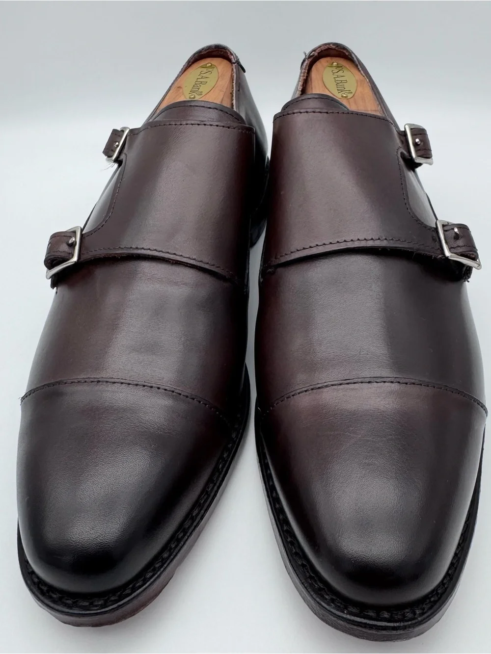 Allen Edmonds Mora 2.0 Brown Leather Double Monk Strap Shoes Men's Size 9 D